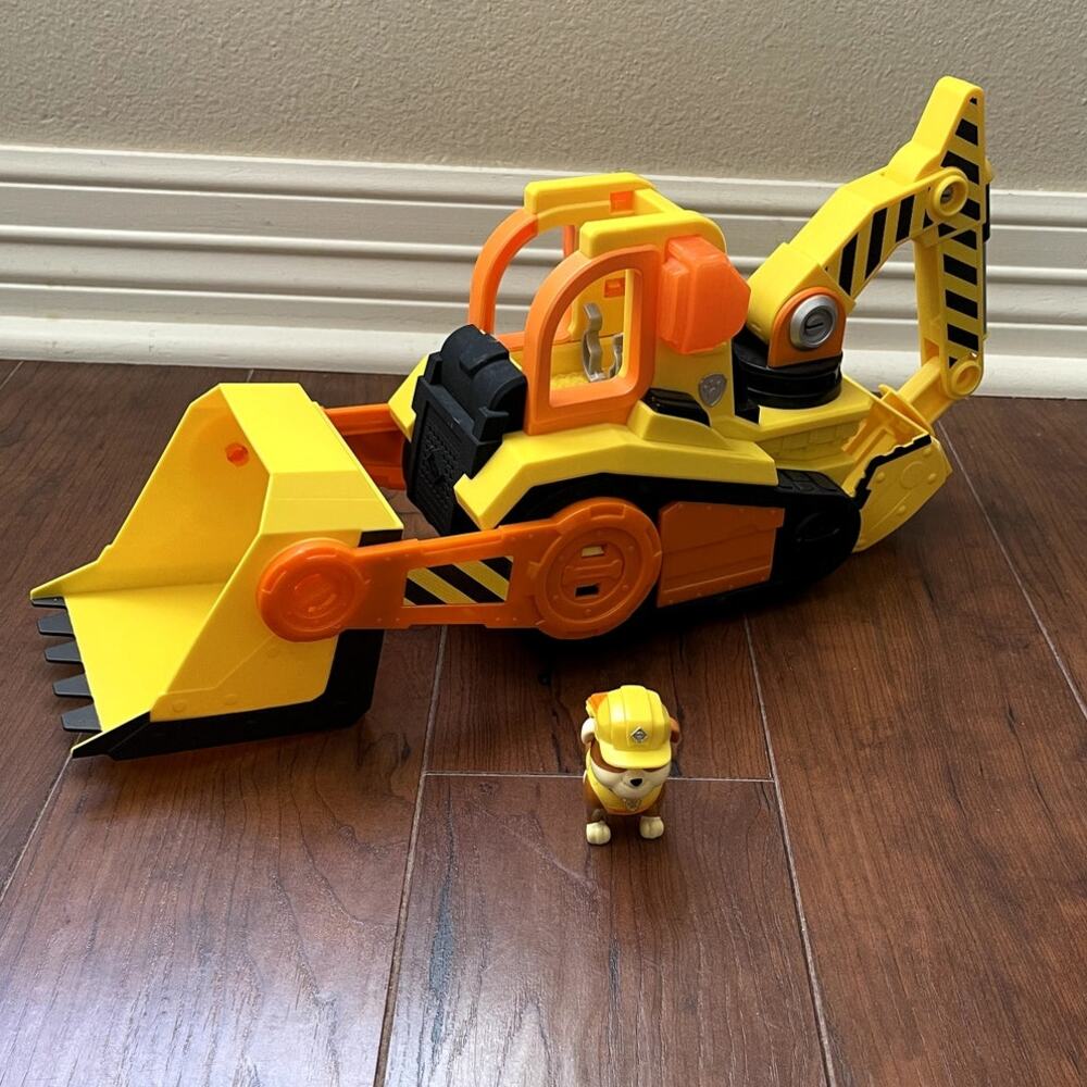 PAW Patrol Rubble Construction Excavator Bulldozer Vehicle w/ Rubble Figure